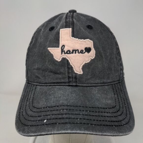 Home Texas Map Slideback Hat Gray OSFM Embroidered Adjustable 6 Panel - Picture 2 of 7